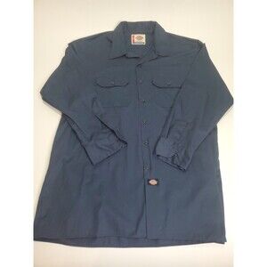 Dickies Men's Long Sleeve Work Shirt, 2XL, Navy Blue